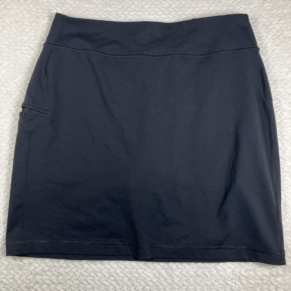 Duluth Trading Co Skort Women L Black Athletic Stretch Pockets Hiking Pickleball